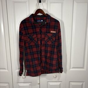 Simply Southern Womens S Flannel Shirt Red Black Plaid Snap Button Up Western